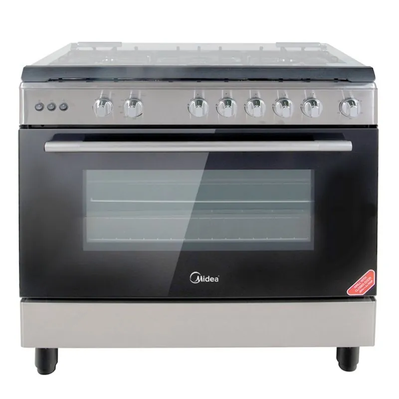 Midea Gas Cooker 5 Burners 1 Double Ring - Silver - 36LMG5G030