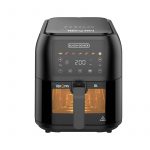 BLACK+DECKER Air Fryer- 1700W- 8L Capacity - Viewing Window- 7 Preset Functions - SAF80W-B5